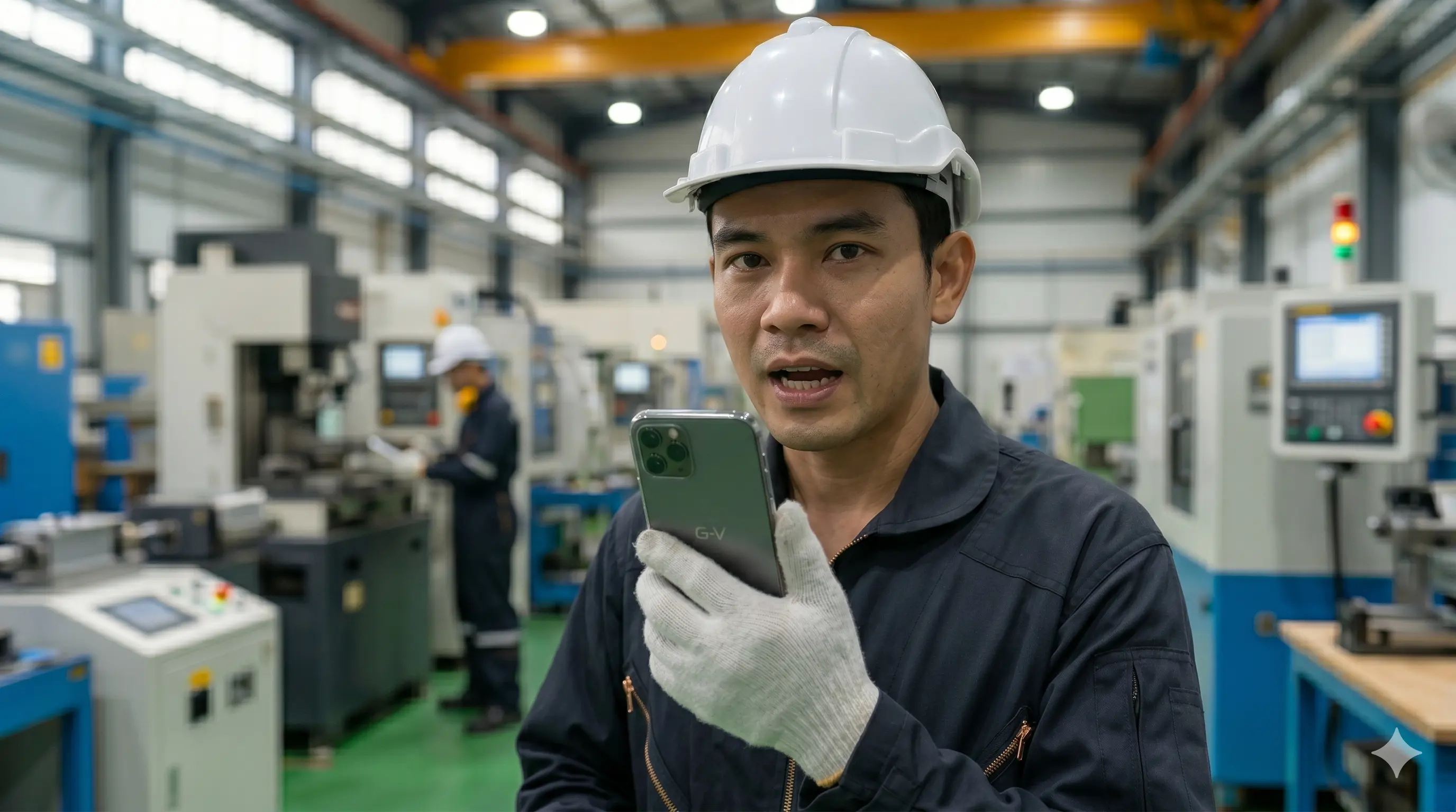 海外工場での多言語音声入力イメージ