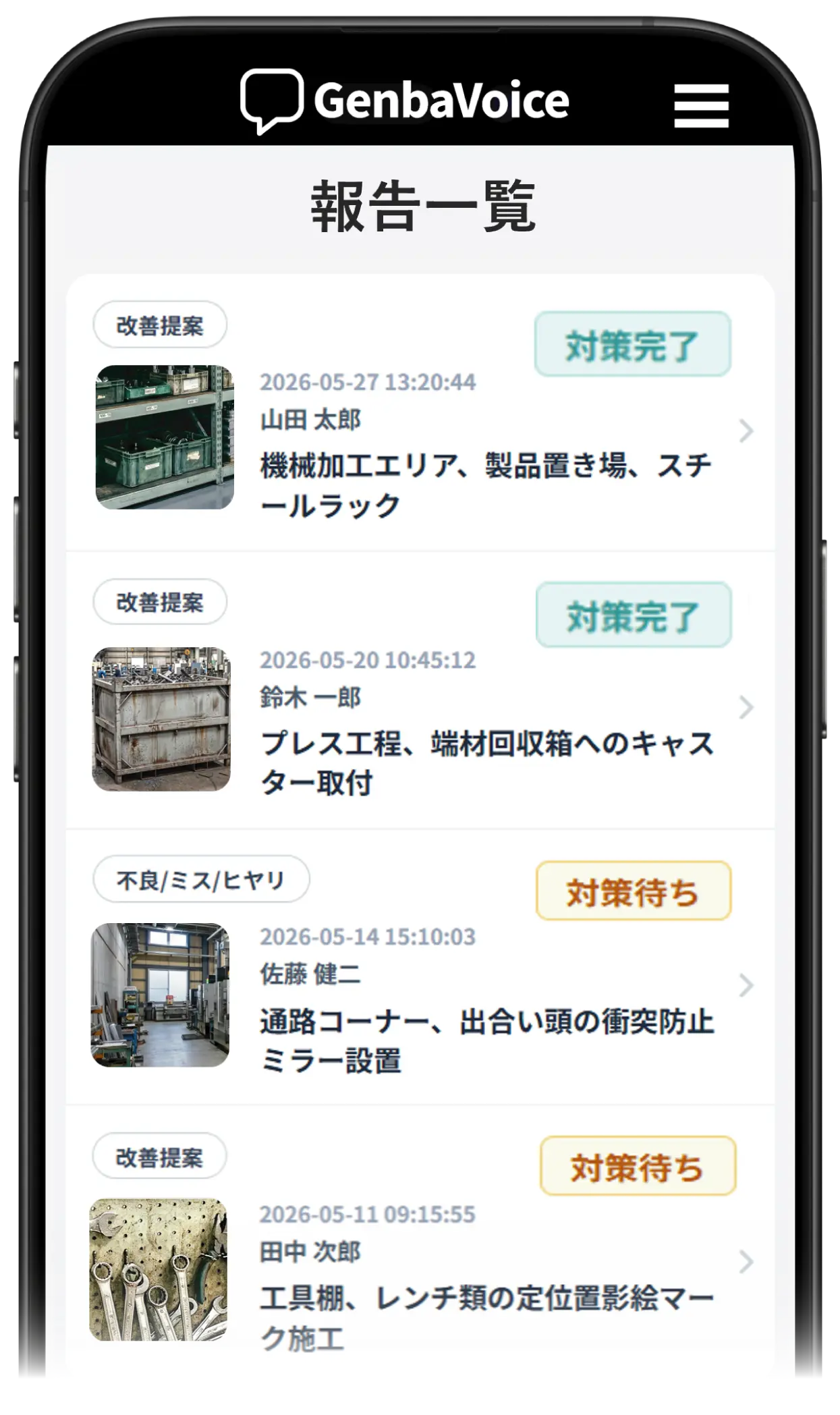 対策状況のリアルタイム進捗管理画面