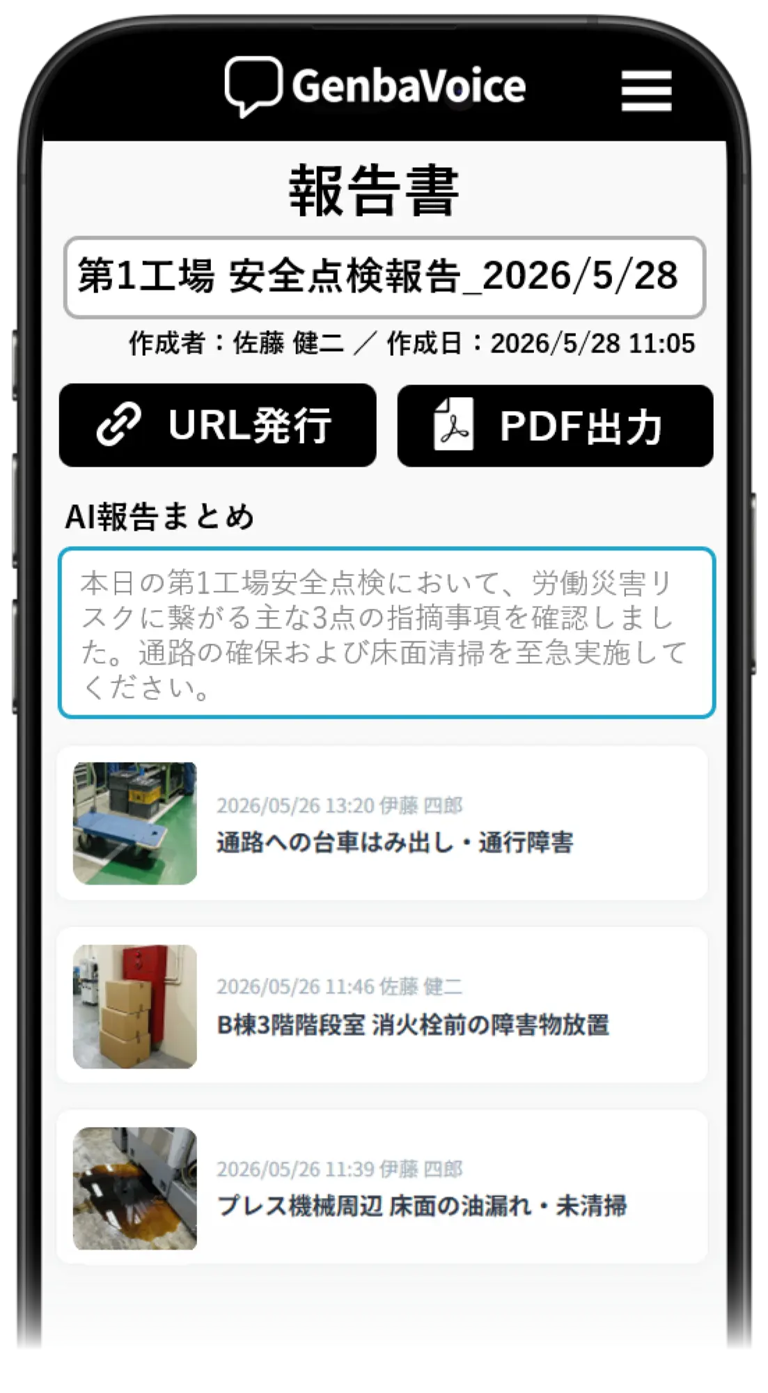定正指示書 URL・PDF発行画面
